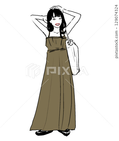 穿夏裝的女人（棕色） 129074324