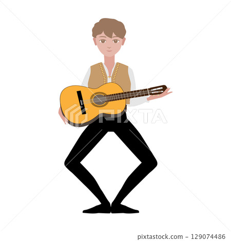 舞者的插圖_芭蕾舞劇《堂吉訶德》中芭蕾舞者跳巴茲爾的形象 129074486