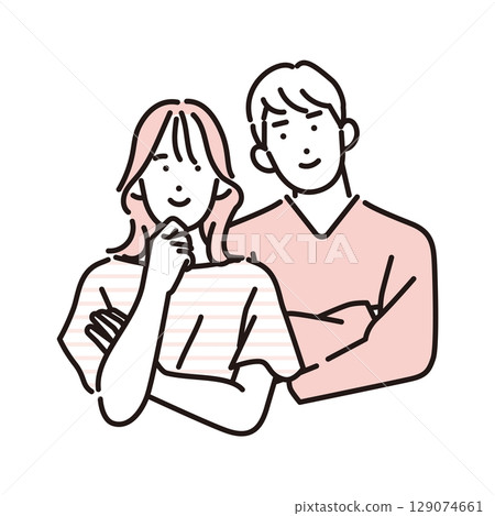 Simple illustration of a young couple 129074661