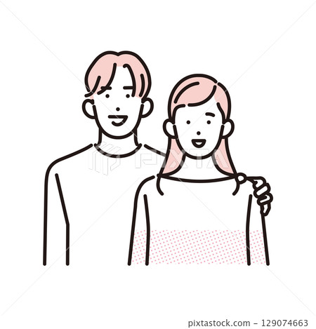 Simple illustration of a young couple 129074663