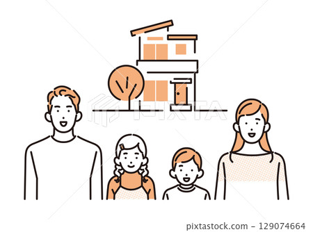家庭和家庭圖像插圖集的簡單插圖 家庭和家庭圖像插圖集的簡單插圖 129074664