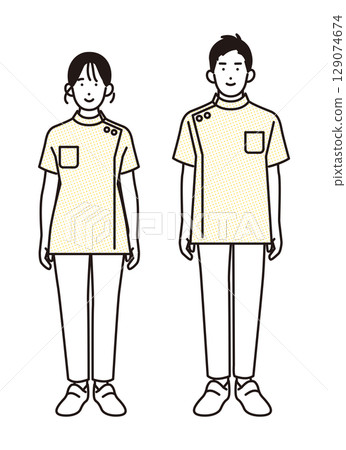 醫事工作者全身套裝簡單圖示 醫事工作者全身套裝簡單圖示 129074674