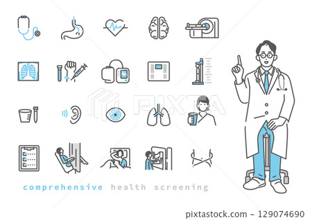 Simple illustration health check image icon set 129074690