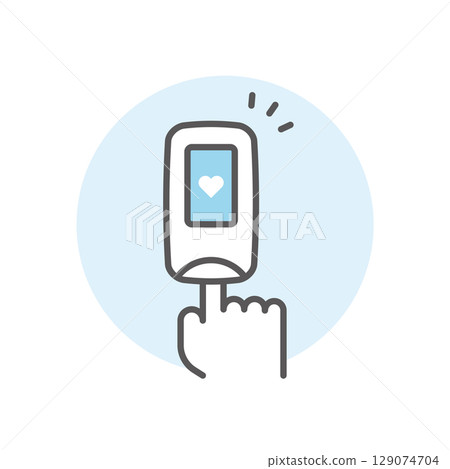 Simple illustration pulse oximeter image icon 129074704