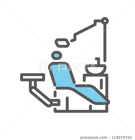 Simple illustration of dental unit image icon Simple illustration of dental unit image icon 129074726
