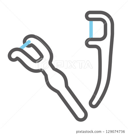 Simple illustration of dental floss image icon 129074736