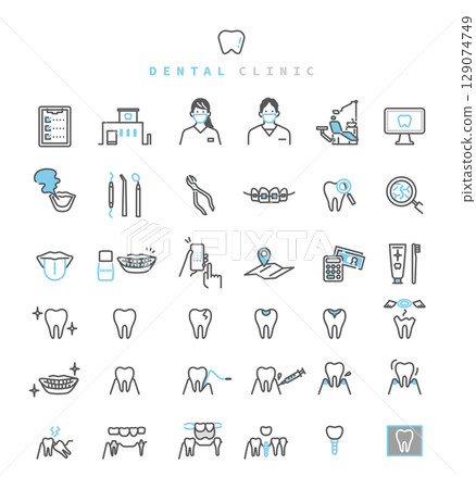 Simple illustration dentist image icon set 129074749