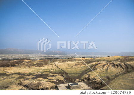 March 25 2025 Scenic Landscape with Vast Sky and Peaceful Countryside Fields, Japan 129074789