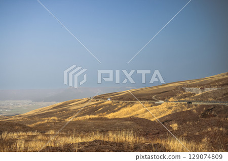 March 25 2025 Scenic Landscape with Vast Sky and Peaceful Countryside Fields, Japan March 25 2025 Scenic Landscape with Vast Sky and Peaceful Countryside Fields, Japan 129074809