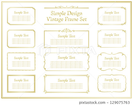 Set of 8 gold vintage frames and ornaments Set of 8 gold vintage frames and ornaments 129075763