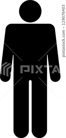Person standing icon, transparent background 129076403