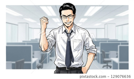 Businessman doing a fist pump Businessman doing a fist pump 129076636
