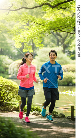 Jogging couple 129076645