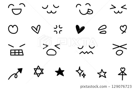 手寫的情感圖示集 129076723