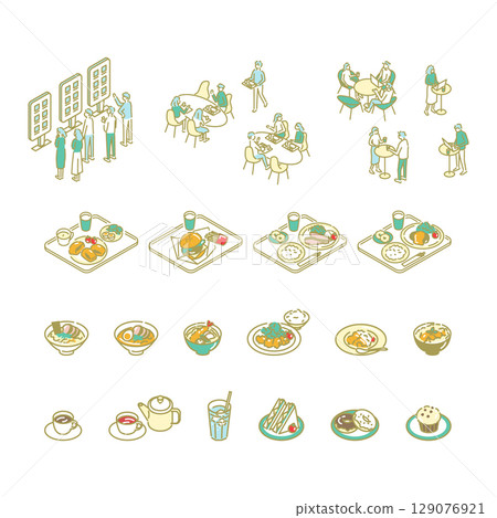 學生食堂/簡單菜單插圖 129076921