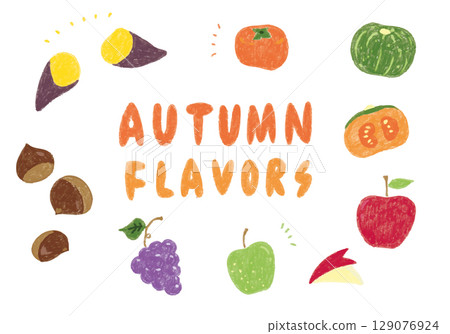 可愛的手繪插畫集秋天的味道 129076924