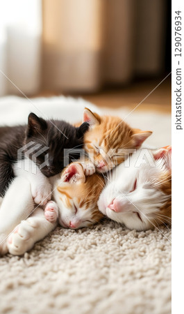 Sleeping kitten Sleeping kitten 129076934