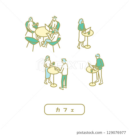 Student cafeteria/simple cafe illustration 129076977