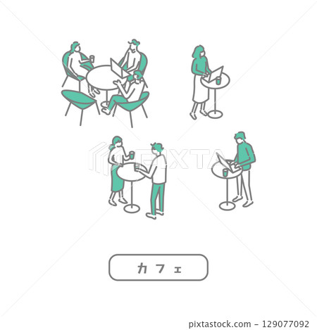 學生餐廳/教師插畫 129077092