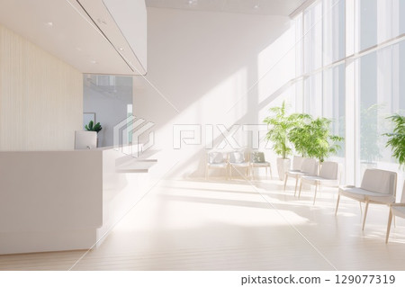 A clean and bright reception 129077319