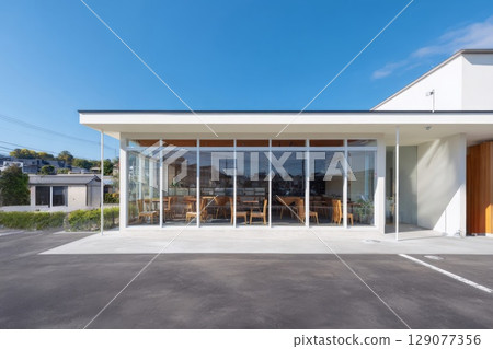 The appearance of a fashionable cafe 129077356