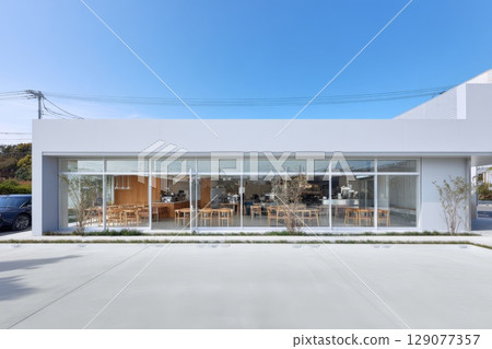 The appearance of a fashionable cafe 129077357