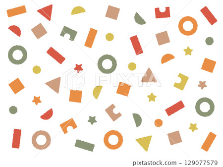 Cute autumn-colored graphic material Cute autumn-colored graphic material 129077579