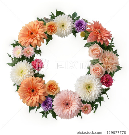 Beautiful flower wreath 129077778