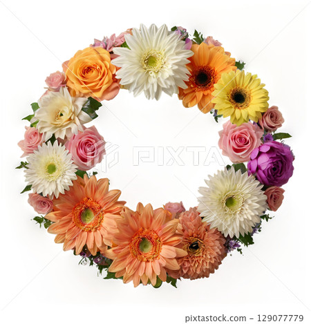Beautiful flower wreath 129077779