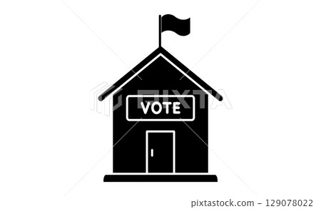 象徵投票站的簡單圖標 129078022