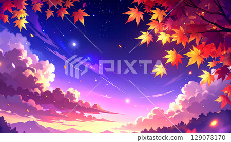 秋葉風景生成AI背景 129078170