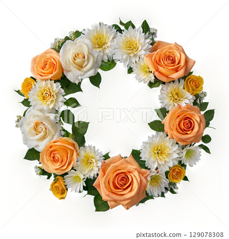 Beautiful flower wreath 129078308
