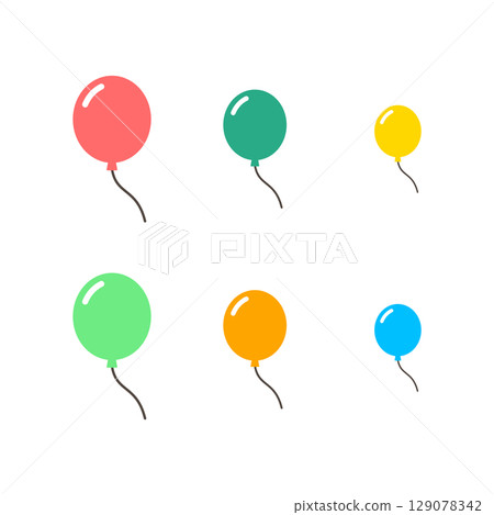 插畫素材：飛行氣球向量插圖集 129078342