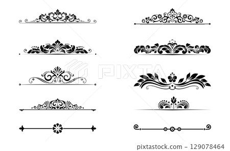 Vintage set. Floral elements for design monograms, invitations, frames, menus and labels. Graphic design of the website, cafes, boutiques, hotels, wedding invitations. Vintage set. Floral elements for design monograms, invitations, frames, menus and labels. Graphic design of the website, cafes, boutiques, hotels, wedding invitations. 129078464
