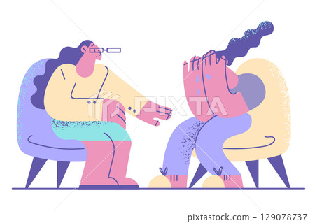 Psychotherapist help and assistance concept Psychotherapist help and assistance concept 129078737