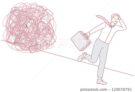 Navigating Through Chaos A Businessman Constantly on the Run and Seeking Solutions 129078791