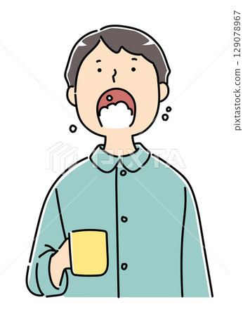 一個漱口的女孩 129078967