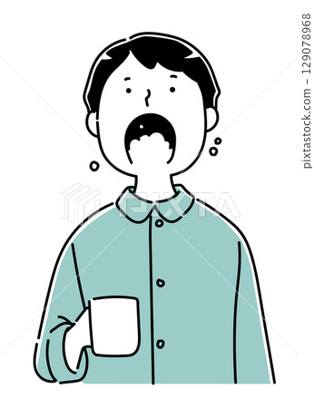 Boy gargling_monochrome Boy gargling_monochrome 129078968