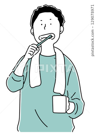 爸爸刷牙_單色 129078971