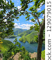 Piatra lui Lucaci hiking trail view over Tarnita Lake. Cluj, Romania 129079015