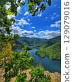 Piatra lui Lucaci hiking trail view over Tarnita Lake. Cluj, Romania 129079016