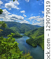 Piatra lui Lucaci hiking trail view over Tarnita Lake. Cluj, Romania 129079019