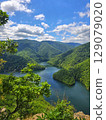 Piatra lui Lucaci hiking trail view over Tarnita Lake. Cluj, Romania 129079020
