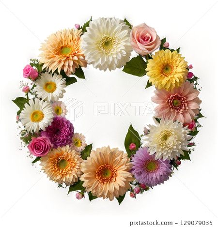 Beautiful flower wreath 129079035