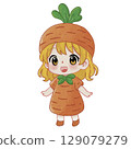 Chibi Girl in Carrot Costume 129079279