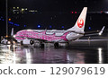 JTA B737^800 紅鯊夜間滑行 129079619