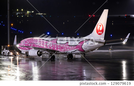 JTA B737^800 Red Shark night taxiing 129079619