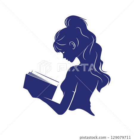 Female Teen Reading a Book Female Teen Reading a Book 129079711