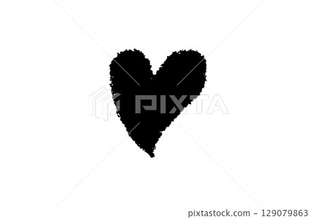 Hand-drawn heart black and white (transparent background) Hand-drawn heart black and white (transparent background) 129079863
