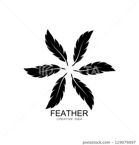 Feather logo vector template Feather logo vector template 129079897